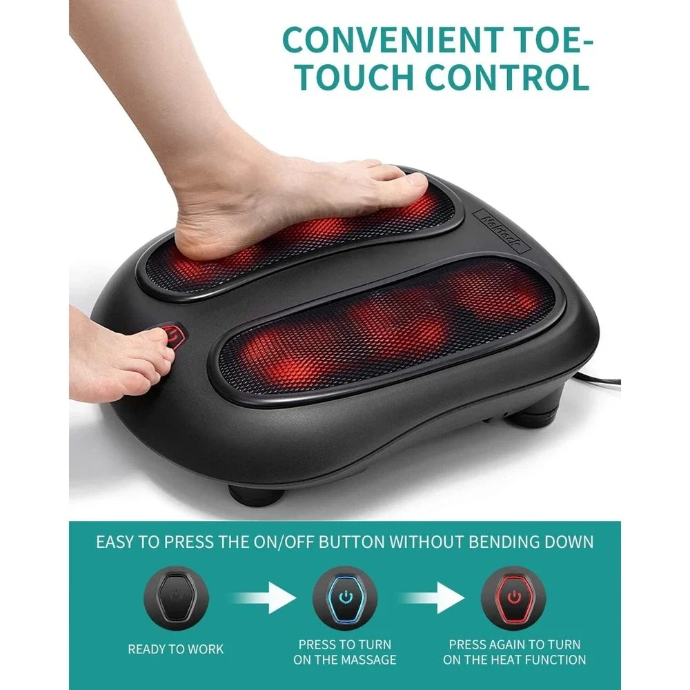 Shiatsu Foot Massager with Heat, Deep Kneading for Plantar Fasciitis Pain Relief